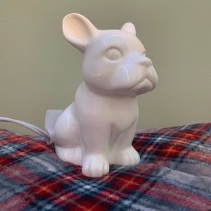 White glass dog night light